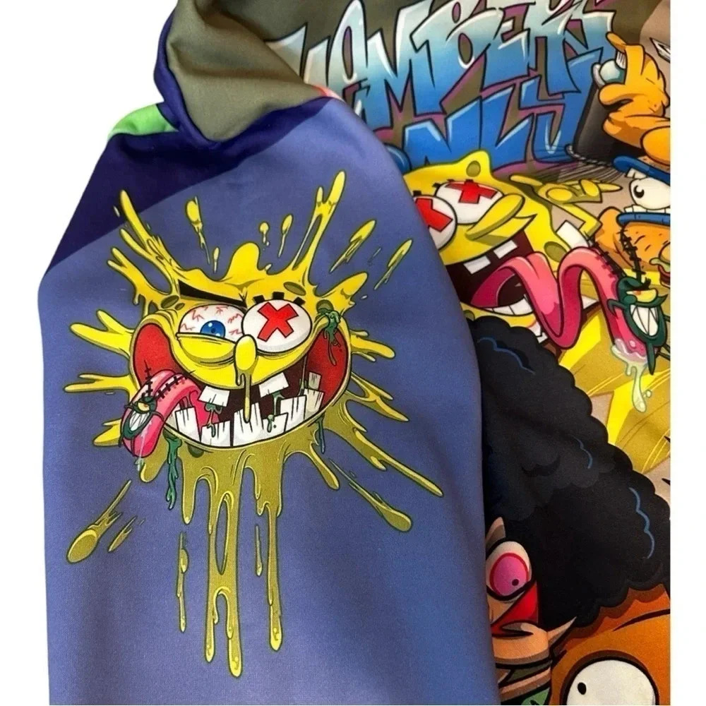 Members Only Nickelodeon Pullover Hoodie New Mens L SpongeBob Arnold Rugrats - Picture 4 of 14
